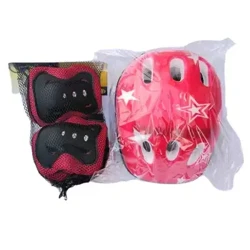 Anak Roller Skating Helm Sepeda Bantalan Siku Bantalan Lutut Pelindung Kaki Helm Set 7 Potongan Skateboard Anak Keseimbangan Sepeda Aksesor