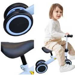 Dolanan Nunggang 12-36 Wulan kanggo Umur 1 Taun Ora Ana Pedal 4 Roda Silence lan Kursi Empuk Sepeda Balance Balita Anak-anak Hadiah Sepeda Pertama