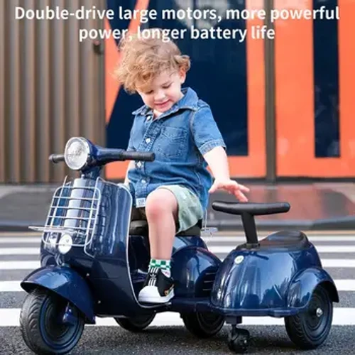 Motocicleta elétrica bebê três rodas carro elétrico passeio brinquedos duplo crianças triciclo para crianças 1-6 anos de idade com carregamento de música