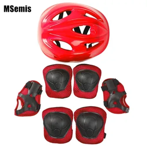 4Pcs Kids Sport Protective Gear Children Outdoor Guard Helmet Wrist Elbow Knee Pads Tools for Skateboarding Balance Bike Sports