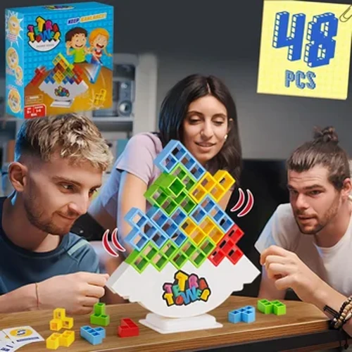 48 blocchi Building Block Brick Toy Balance Stacked Tetra Tower Gioco Swing High Russian Building Blocks Stack Kid Desktop Toy