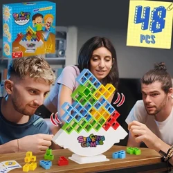 48 Blocks Building Block Brick Toy Balanse Stacked Tetra Tower Game Swing High Russian Building Blocks Stack Kid Desktop Laruang
