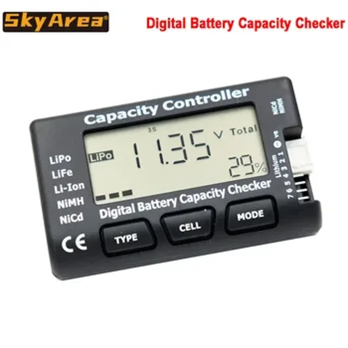 Kvaliteetne Cellmeter-7 digitaalne aku mahtuvuse kontrollija RC CellMeter 7 LiPo LiFe Li-ion NiMH Nicd jaoks (koos tasakaaluga)