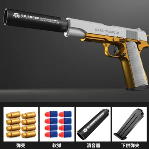 Shell Lancio Proiettile Morbido Airsoft Pistola Giocattolo EVA Pistola Giocattolo per Bambini Arma da Combattimento all'Aperto Mangia Pollo Pistola a Pellet Giocattolo per Ragazzo