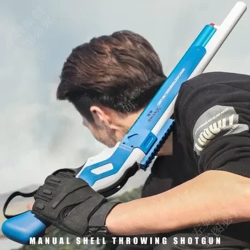 M1887 Winchester Soft Bullet Shell Ejection Throwing Toy Gun Blaster Plastik Manual Launcher Model Tambah Nilon + Versi Logam