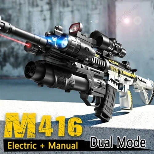 Điện M416 Súng Đồ Chơi Tự Động Gel Đạn Blaster Đồ Chơi Trẻ Em Trò Chơi Ngoài Trời Airsoft Súng Trường Bắn Tỉa Splatter Súng Vũ Khí Cho Bé Trai