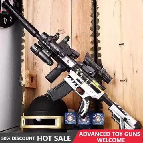 M416 Sniper Reiffl Tegan Trydan Gwn Gleiniau Dŵr Gêm Awyr Agored Haf AirSoft Splatter Gun Arf Ar Gyfer Bechgyn Rhodd