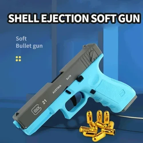 Pistolet do rzucania Shell Glock pistolet zabawkowy na miękkie naboje G17 pistolet Blaster Launcher broń dziecięca Model chłopcy urodziny prezenty gra na świeżym powietrzu