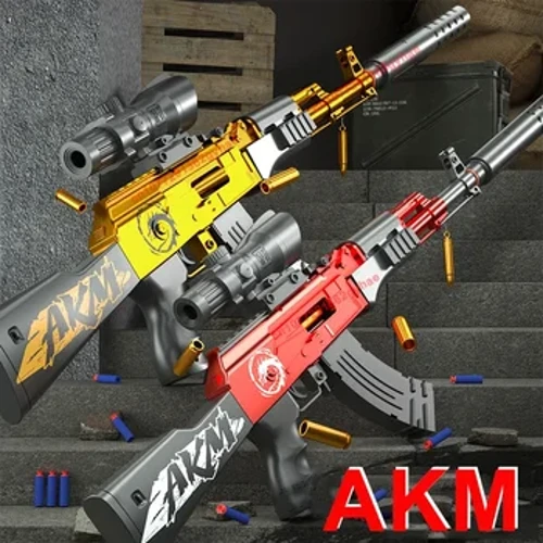 Vaikiškas berniukas AK47 žaislinis pistoletas, rankinis varžto išmetimas AKM minkšta kulka, šautuvas, kempinė, siurbtukas, minkštas kulkos pistoletas