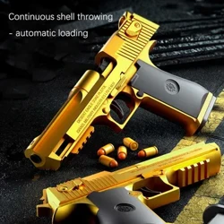 2023 automatyczny pistolet zabawkowy z wyrzutem łusek Desert Eagle pistolet broń Burst miękkie kule pistolet dla chłopców prezenty gra na świeżym powietrzu
