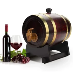 1L/1.5L/3L Gỗ Thùng Rượu Vintage Gỗ Sồi Bia Sản Xuất Bia Phụ Kiện Whisky Bình Chứa Trang Trí Nhà Cửa Thanh Rượu dụng Cụ