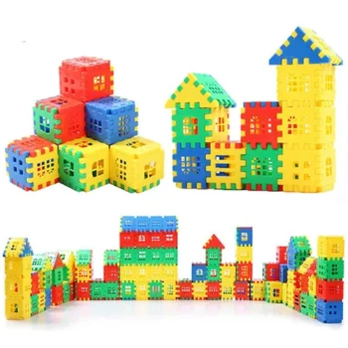 Blocuri de construcție din plastic colorat Jucării puzzle pentru copii 3-6 ani Asamblare casă Introducere Fete Băieți Cadou de aniversare TMZ