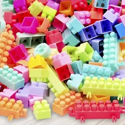108PCS Пластмасови строителни блокове със стикери Детска играчка за сглобяване на малки частици Творчески образователни играчки Подарък за деца Момчета