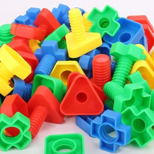 10/20Pcs/Set Creative Mosaic Puzzle Toys Screw Building Blocks para sa mga Bata Plastic Insert Blocks Nut Shape Educational Toy