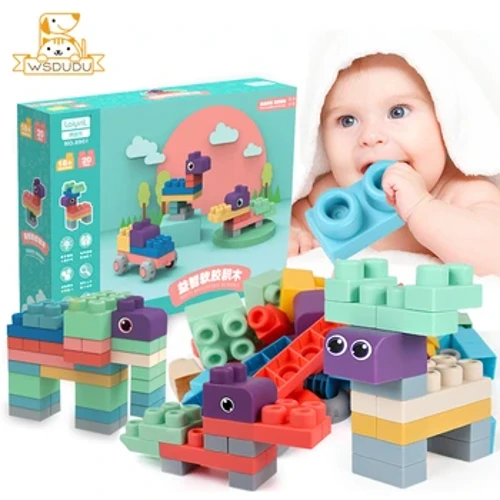 Big Soft Building Blocks PE Rubber Safe Stackable Τούβλα Μεγάλο παιχνίδι παζλ Παιχνίδι για νήπια DIY Παιχνίδι Κατασκευές μωρών Κύβοι Παιδιά Δώρο