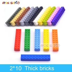 10pcs DIY Building Blocks Thick Bricks 2x10 Dots 16Color Educational Creative Ihambisana Nophawu Lwamathoyizi Wepulasitiki Wezingane