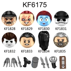 KF6173 KF6175 KF6176 Arswyd Calan Gaeaf Bach Blociau Adeiladu Ymgynnull Ffigurau Gweithredu Plastig ABS Teganau Plant Addysgol