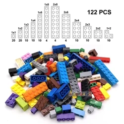 122pcs 12 Kích thước Hình dày các khối gạch DIY Khối giáo dục Kích thước sáng tạo tương thích với 3001 Đồ chơi nhựa cho trẻ em