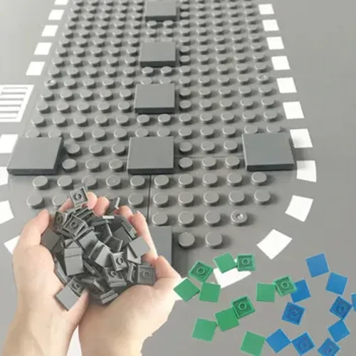 50-100 pezzi di piastrelle piatte 2x2 2x4 fai da te illuminano i mattoni in plastica liscia compatibili con tutte le marche assembla particelle