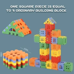 Kanner Multicolored Plastik Block Gebai Haiser An DIY Spillsaachen