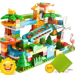 Mới Nhất Đàn Piano Đá Cẩm Thạch Đua Chạy Khối Size Lớn Khối Xây Dựng Phễu Nhựa Trượt DIY Lắp Ráp Gạch Đồ Chơi Dành Cho Trẻ Em Trẻ Em quà Tặng