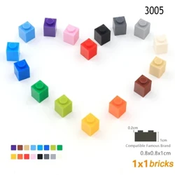 50 buc/lot DIY Blocuri de construcție figuri groase Cărămizi 1x1 puncte educaționale creative compatibile cu 3005 jucării din plastic pentru copii