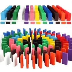 100/200/300/500 PCS Kayu Rainbow Domino Blok Bangunan Mainan untuk Anak-anak Domino Game Pendidikan Awal Hadiah Mainan Cerah