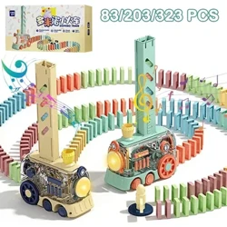 Dječji set električnih Domino vlakova Automatsko postavljanje Šareni Domino vlak sa svjetlosnim zvučnim efektima DIY igračke Dječji rođendanski dar