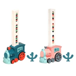 Automatic Laying Train Domino with Lighting And Sound Dominoes Building Games Montreal Educational Toys Early Education Toy