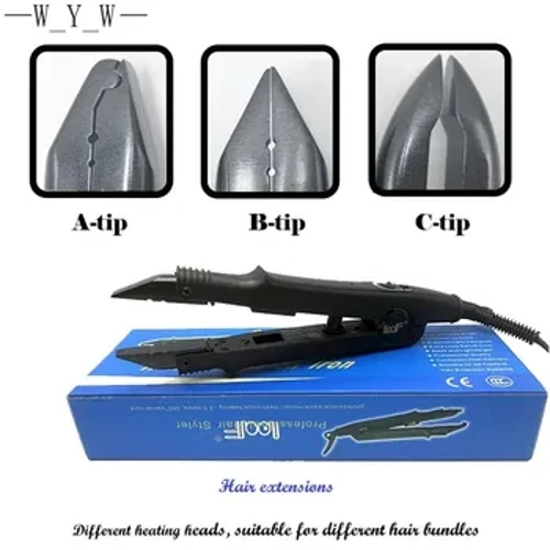 JR-611 A/B/C tip Hoʻonui lauoho ʻoihana Fusion Iron Heat Connector Wand Iron hehee Mea Hana+EU puka.