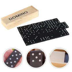Domino Blocks Kids Plaything Building Game Träleksak Pedagogisk Trä Intressanta barn