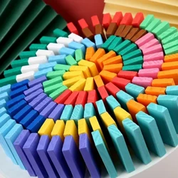 Puidust doomino värviline sorteerimine vikerkaar puidust doominod ehitusklotsid Pusle Mängud Mänguasjad lastele Alushariduse Montessori kingitused