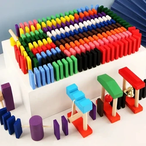 Cầu Vồng Đồ Chơi Domino Bằng Gỗ Thể Chế Phụ Kiện Đàn Organ Khối Đầu Sáng Domino Trò Chơi Trẻ Em Montessori Đồ Chơi Giáo Dục Quà Tặng