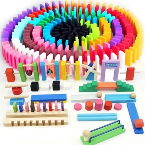 Trẻ Em Bằng Gỗ Rainbow Đồ Chơi Domino Thể Viện Phụ Kiện Đàn Organ Phối Hợp Tay-Mắt Xếp Chồng Trò Chơi Xe Lửa Đồ Chơi Giáo Dục