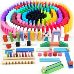 Kanner Holz Regenbogen Domino Spillsaachen Institutioun Accessoiren Organ Blocks Hand-Aen Koordinatioun Stacking Zuch Spiller Pädagogesch Spillsaachen