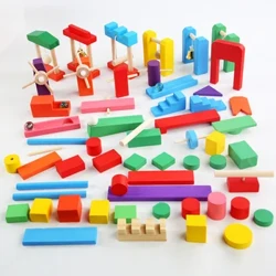 Trẻ Em Bằng Gỗ Rainbow Bộ Đồ Chơi Domino Thể Chế Phụ Kiện Đàn Organ Khối Phối Hợp Tay-Mắt Domino Trò Chơi Đồ Chơi Giáo Dục Quà Tặng