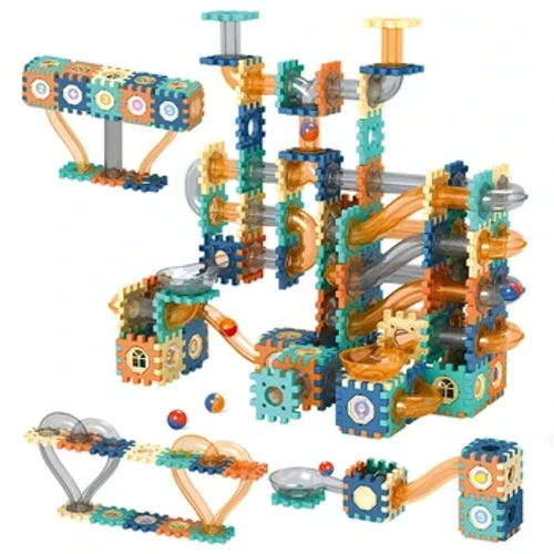 Marble Run tor wyścigowy klocki dla dzieci Labyrint Rolling Ball lejek cegły ślizgowe edukacja konstruuj zabawki labirynt STEM
