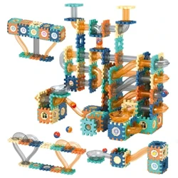 Marble Run Race Track Будаўнічыя блокі Цацкі для дзяцей Лабірынт Каціцца мяч Варонка Слайды Цагліны Адукацыя Construct Цацкі Maze STEM