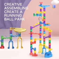 Tuta da corsa in marmo Labirinto per bambini Assemblaggio di puzzle Pista trasparente Set di blocchi di costruzione genitore-figlio in marmo