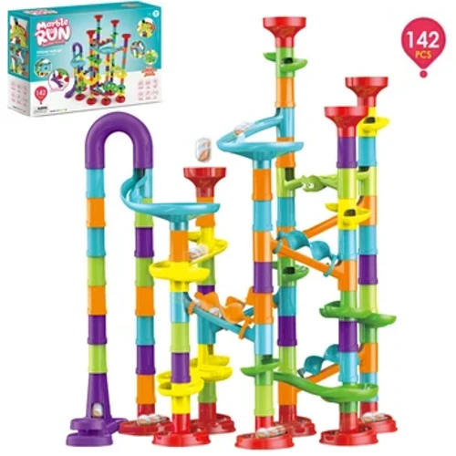 DIY Cynulliad Blociau Adeiladu Tegan Marble Run Ras Piblinell Block Kids Adeiladu STEM Eduation Set Rhodd