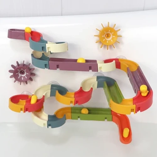 Igračke za kupanje za bebe Marble Runs DIY sastavljena klizna staza Kupaonica tuš kada igračka s kugličnim ležajem klizač Igre za djecu Poklon za djecu