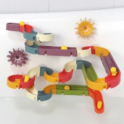 Играчки за баня за бебета Marble Runs Направи си сам сглобена пътека за пързалка Баня Душ вана Играчка Сачмен лагер Плъзгач Водни игри Подарък за деца