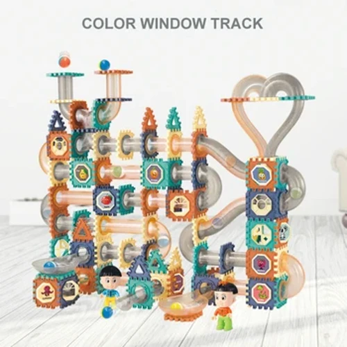 66-260PCS Marble Race Run Building Blocks Castle Dječje igračke Rail Lijevka Tobogan DIY obrazovne cigle Dominoe Pokloni za djecu