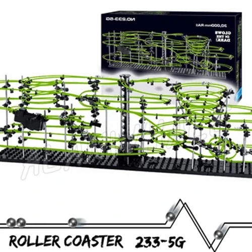 3000cm Rail Level 5 Marble Run Night Luminous Glow In The Dark Roller Coaster Model Building Boy Set Maze Rolling ball Sculpture