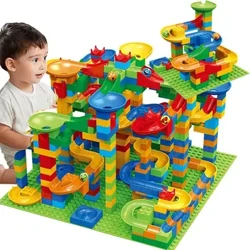 Marble Race Run Block მცირე ზომის სამშენებლო ბლოკები Maze Ball Funnel Slide Blocks წვრილმანი კრეატიული აგური სათამაშოების აწყობა ნაყარი მოდელის სათამაშოები