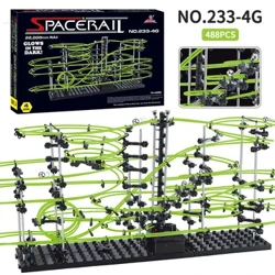 193/343/488PCS Luminous Electric Intelligence Race Ball Building Marble Plastic Roller Coaster Rail Level 1-9 Track Game
