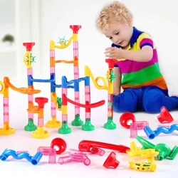 DIY Maze Balls Track Building Blocks სათამაშოები ბავშვებისთვის სამშენებლო Marble Race Run Pipeline Block საგანმანათლებლო სათამაშო თამაში