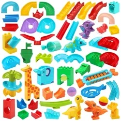 Blocchi di costruzione di grandi dimensioni Marmo Gara Corsa Labirinto Giochi Compatibili Mattoni di grandi dimensioni Scivolo per palline da corsa Giraffa Regalo per bambini Giocattolo educativo