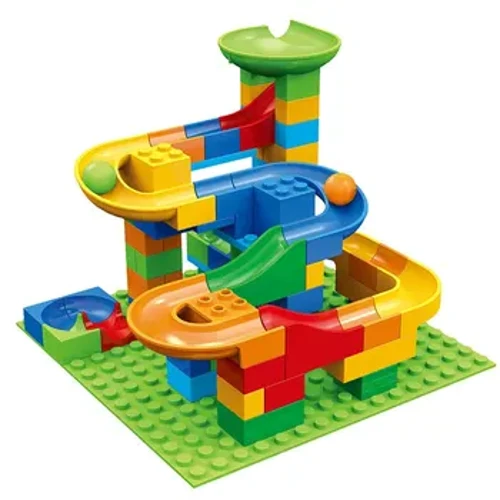 88PCS Kleng Gréisst Marmer Race Run Blocks Maze Ball Track Bausteng Triichter Rutsch Assemblée DIY Bricks Educational Kid Toy