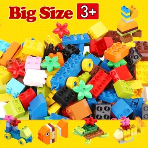 62-310 izingcezu DIY Building Blocks Bulk Iyahambisana Duplo Animals Marble Run City Classic Bricks Assembly Assembly Model Kids Amathoyizi